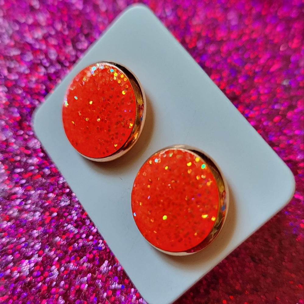 Hand made glitter earrings